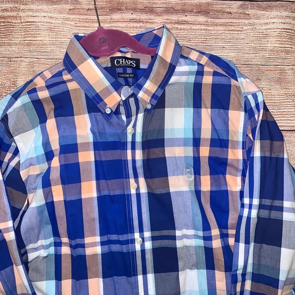 Chaps Men’s Sz LG Custom Fit Button Down - Picture 3 of 8